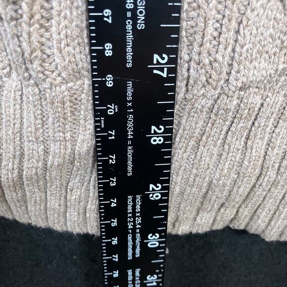 Express Womens Sweater Brown Cable Knitted Mock Neck Long Sleeve Tunic Large - Picture 9 of 12